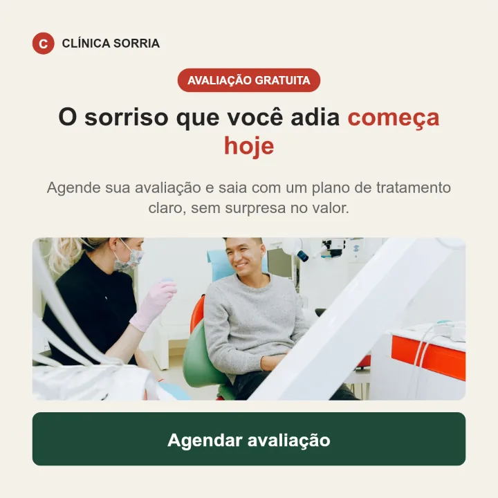 Exemplo de criativo para clínica odontológica