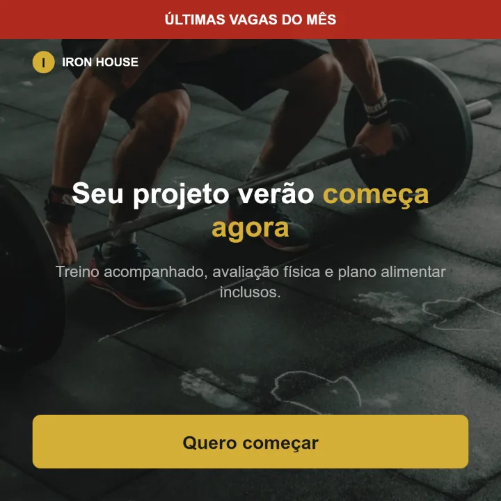 Exemplo de criativo para academia